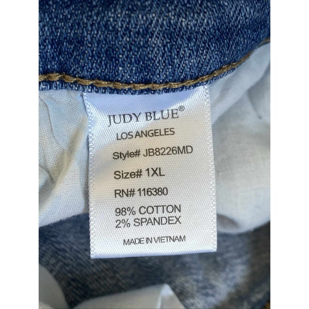 Judy Blue Skinny Fit Distressed Jeans Plus Size 1X Mid Rise Stretch JB8228MD - Picture 6 of 8